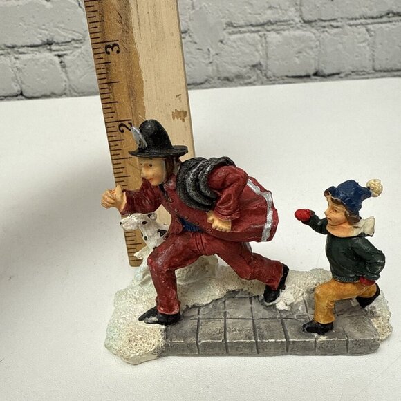 Christmas Village Figurine Fireman, Boy, And Dog By Rite Aid - Picture 8 of 8